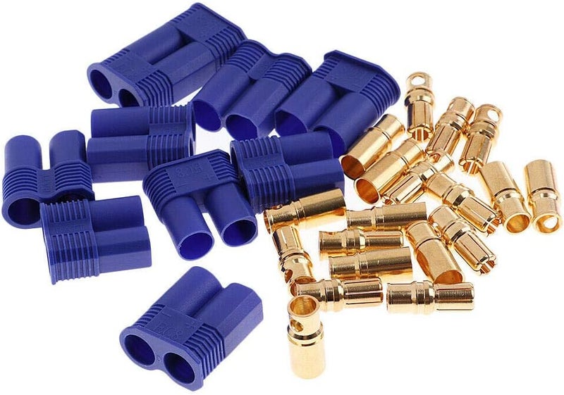 FLY RC 5 Pairs EC8 Banana Plug Connectors Female Male 8.0mm Gold Bullet Connector for RC ESC LIPO Battery Device Electric Motor - Image 2
